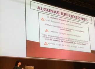 Sistema de calidad para traductores: por la parte que te toca Foto tomada durante la ponencia