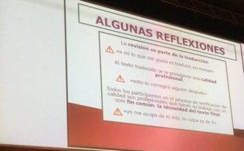 Sistema de calidad para traductores: por la parte que te toca Foto tomada durante la ponencia