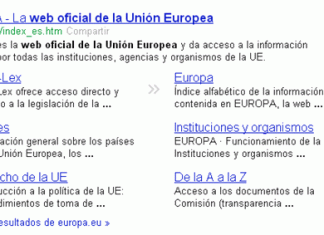 SEO para traductores Ejemplo de site links.