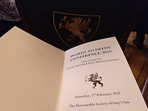 2.º congreso Words to Deeds: El valor de los profesionales de la traducción jurídica (Londres, 2 y 3 de febrero de 2018)