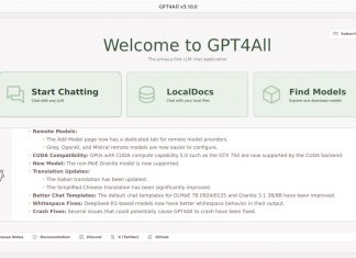 Local LLMs: ethical, secure and sustainable AI GPT4All home screen.