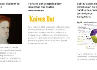 Que quince años no es nada: una retrospectiva de la sección Sección de traducción audiovisual en el sitio web de la revista.